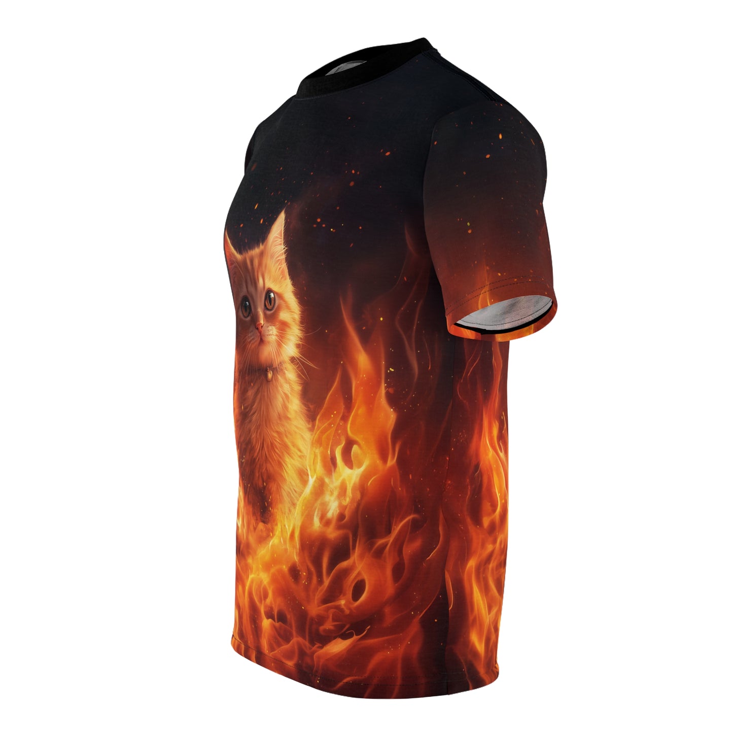 Flaming Cat All-Over Print T-Shirt!