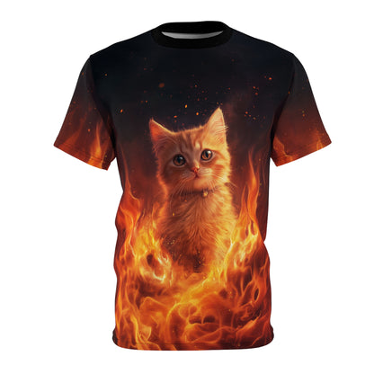 Flaming Cat All-Over Print T-Shirt!