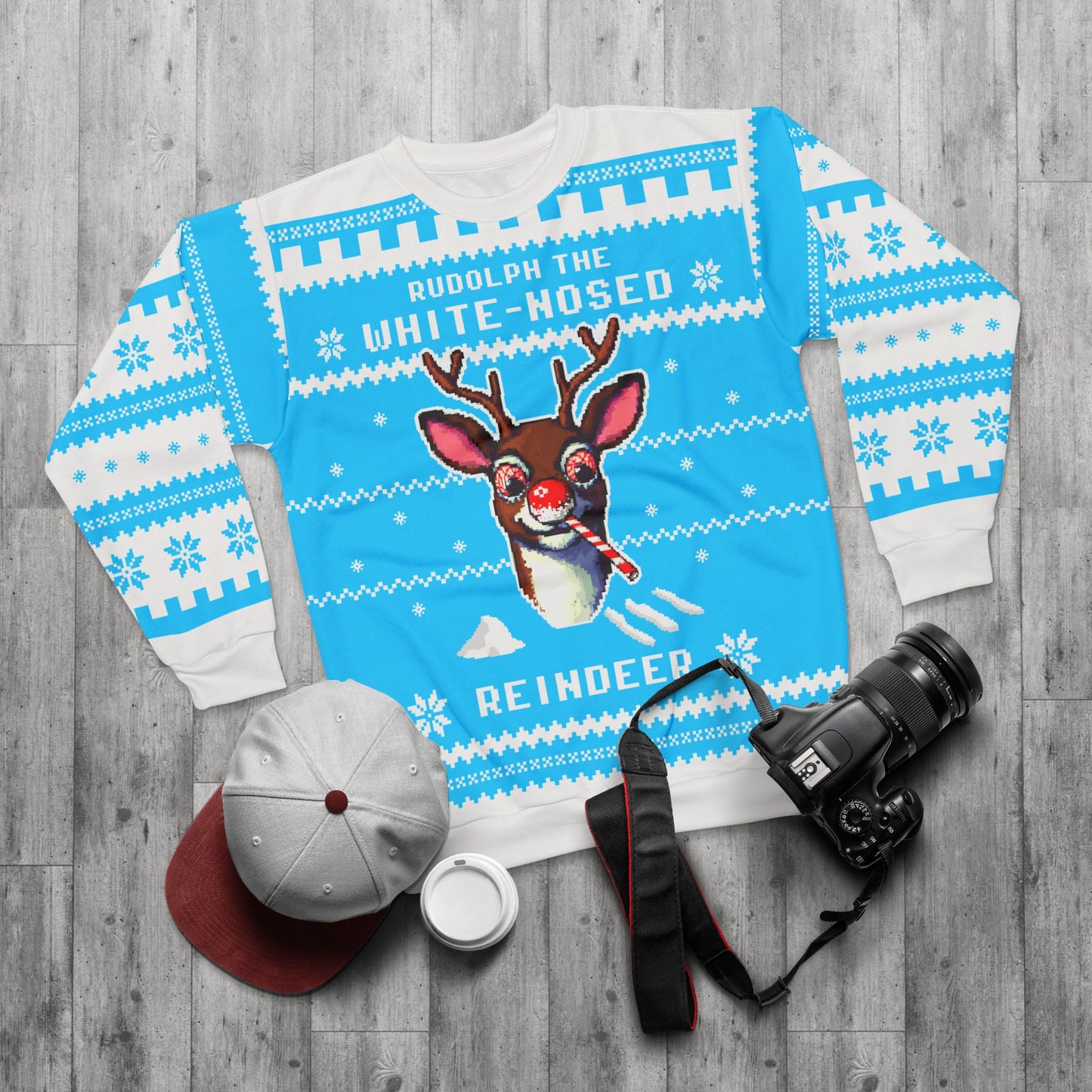 Rudolph the White-Nosed Reindeer Sweater!